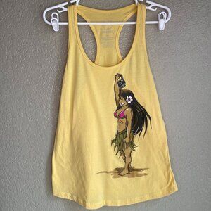 ProjectX Hula Girl Kettlebell Racerback Tank Top Women's XL Yellow